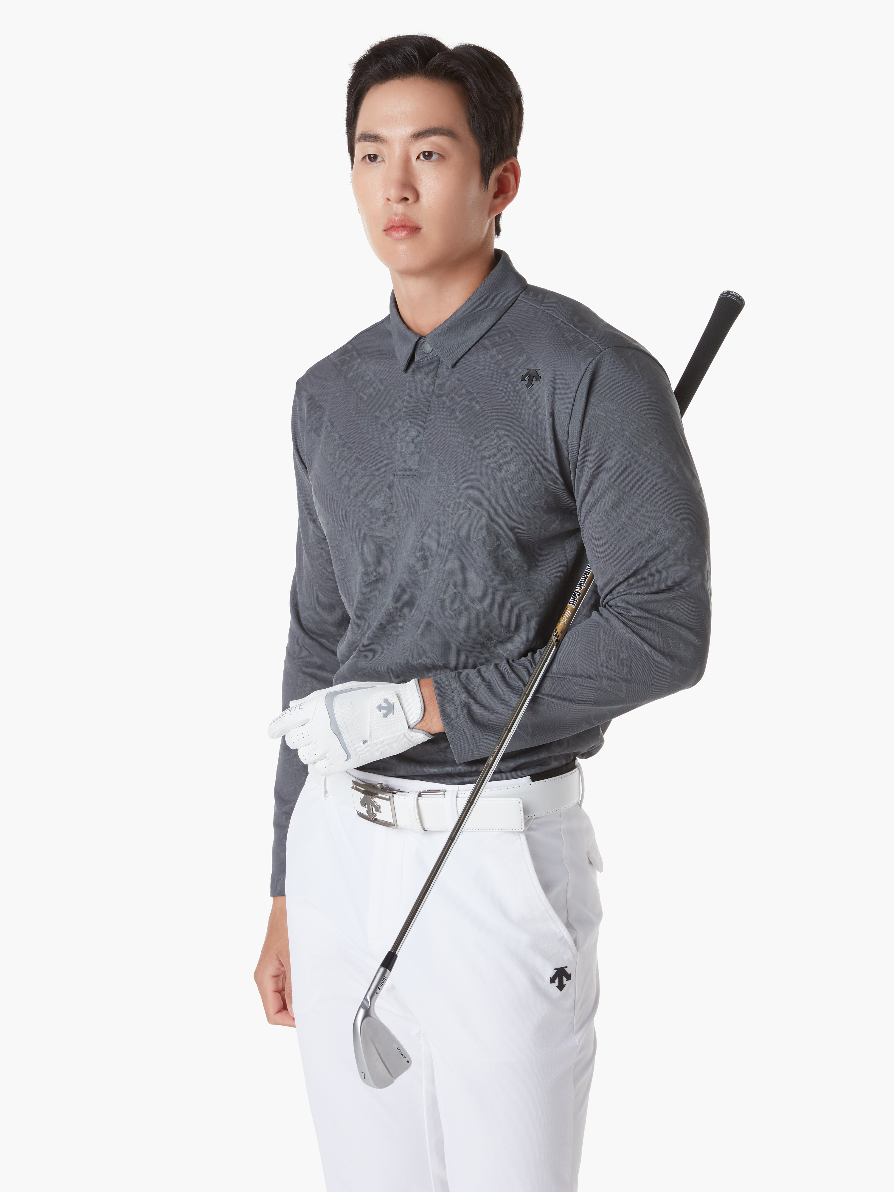 DESCENTE GOLF] 남성 자카드 긴팔 티셔츠