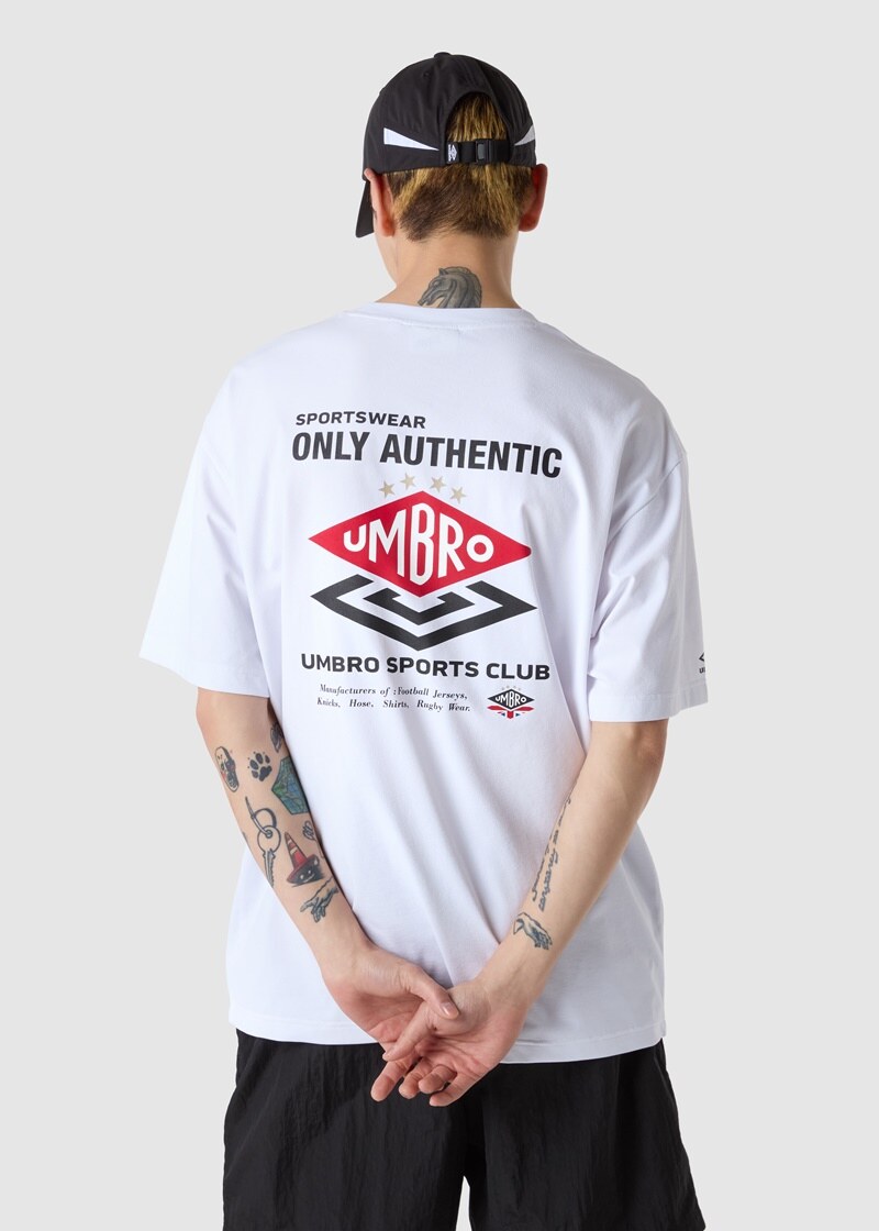 ◆UMBRO◆ HBL Double Diamond Logo Short Sleeve T-Shirt Beige UMBRO HBL Double Diamond Logo Short Sleeve T-shirt