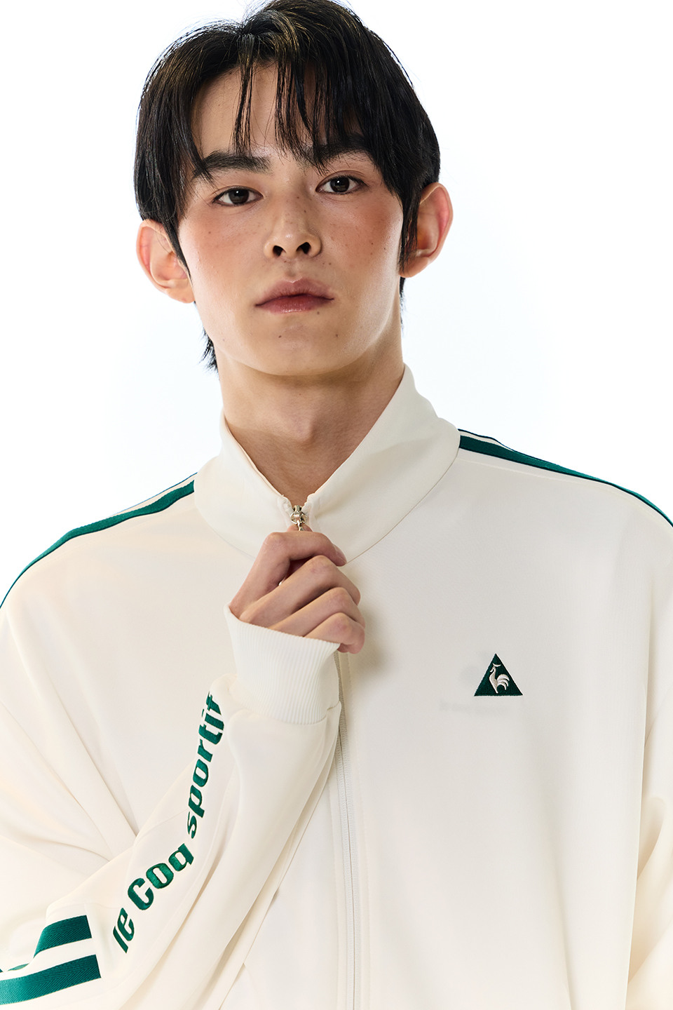 르꼬끄(LECOQ) 유니 선데이 루즈핏 트랙탑 그린 QR123JFT31 - 사이즈