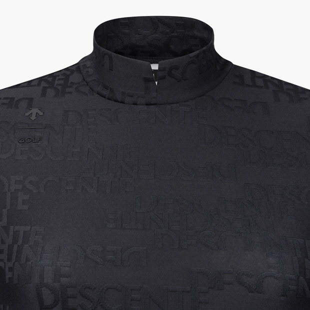 DESCENTE GOLF Women's Y-Collared Jacquard Long-sleeved T