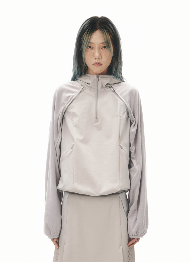 トップス OJOS x DESCENTE 2-way Hoodie Bolero DESCENTE] DESCENTE X OJOS 2-way Hoodie Bolero